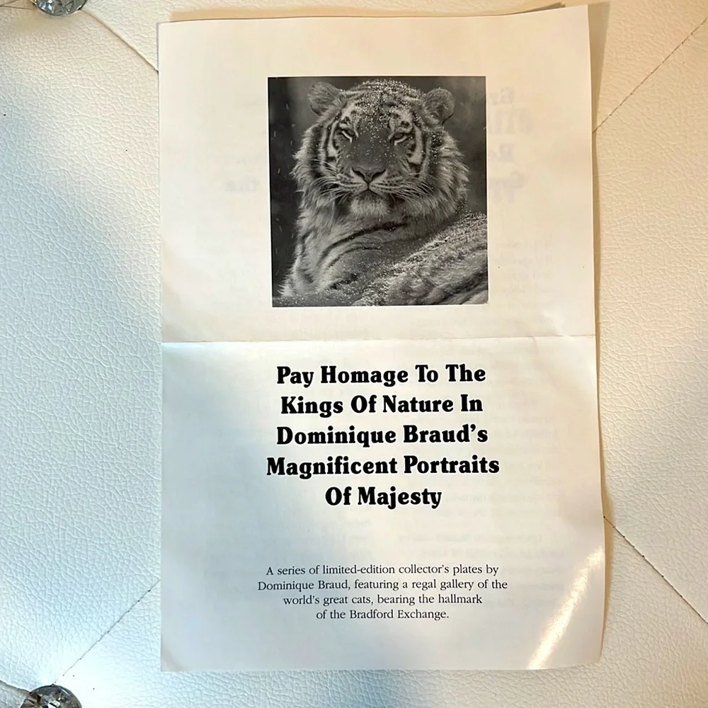 BRADFORD EXCHANGE. Snowy Monarch. PORTRAITS of MAJESTY. By Dominique Braud.